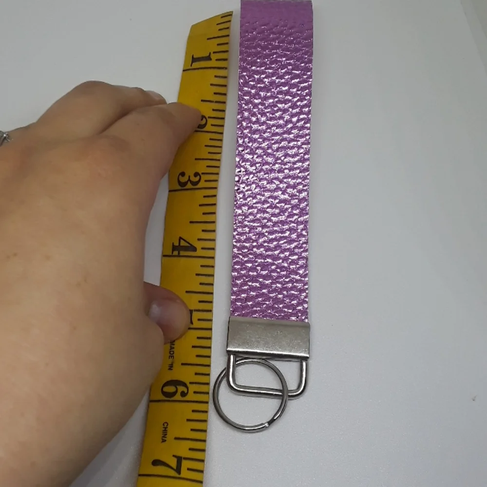 Pink wristlet keychain